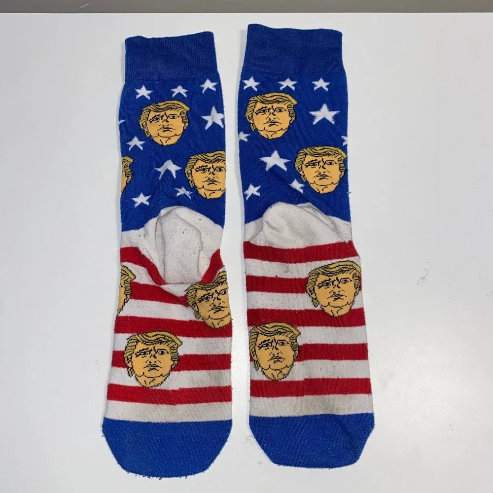 Donald Trump Socks Mens OSFM‎ Red White Blue Patriotic MAGA USA